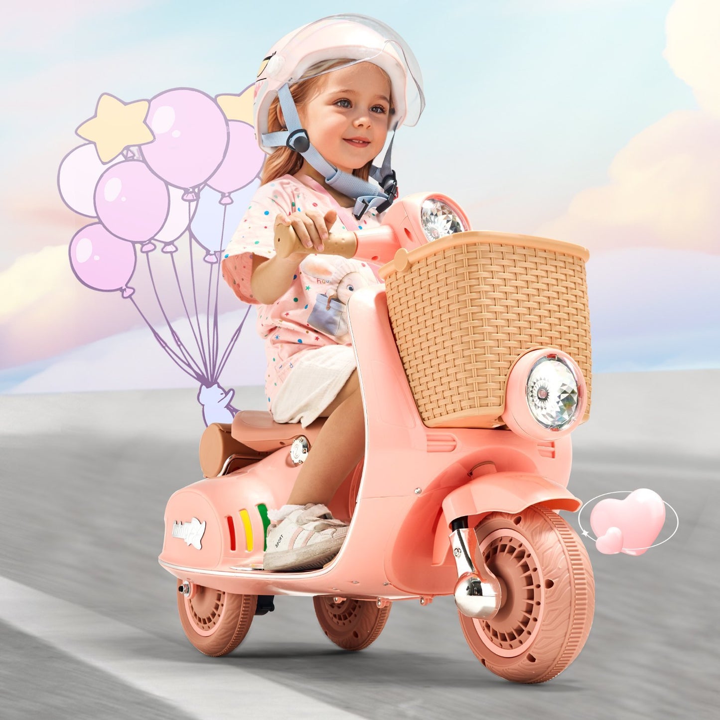 Kids Ride On Motorcycle 6V Electric Motor Trike With LED For Kids Aged 3