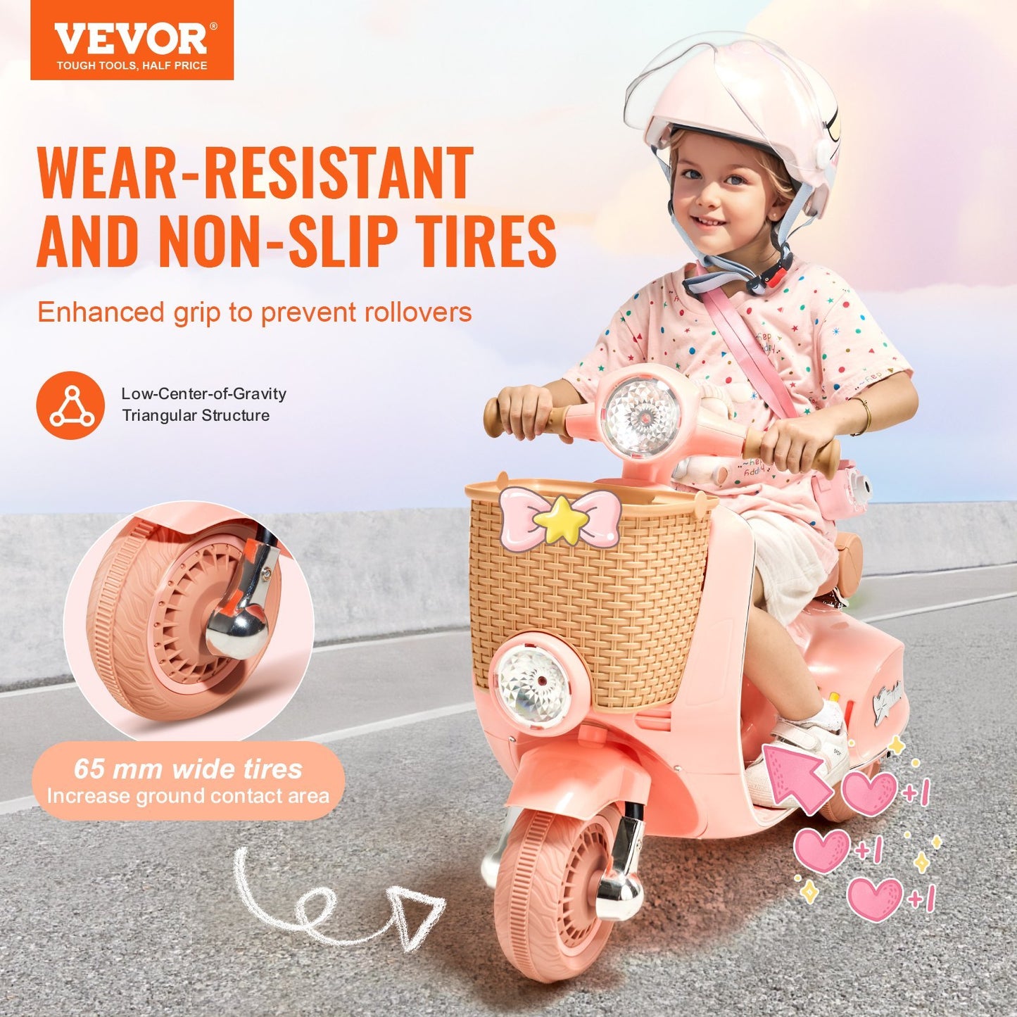 Kids Ride On Motorcycle 6V Electric Motor Trike With LED For Kids Aged 3