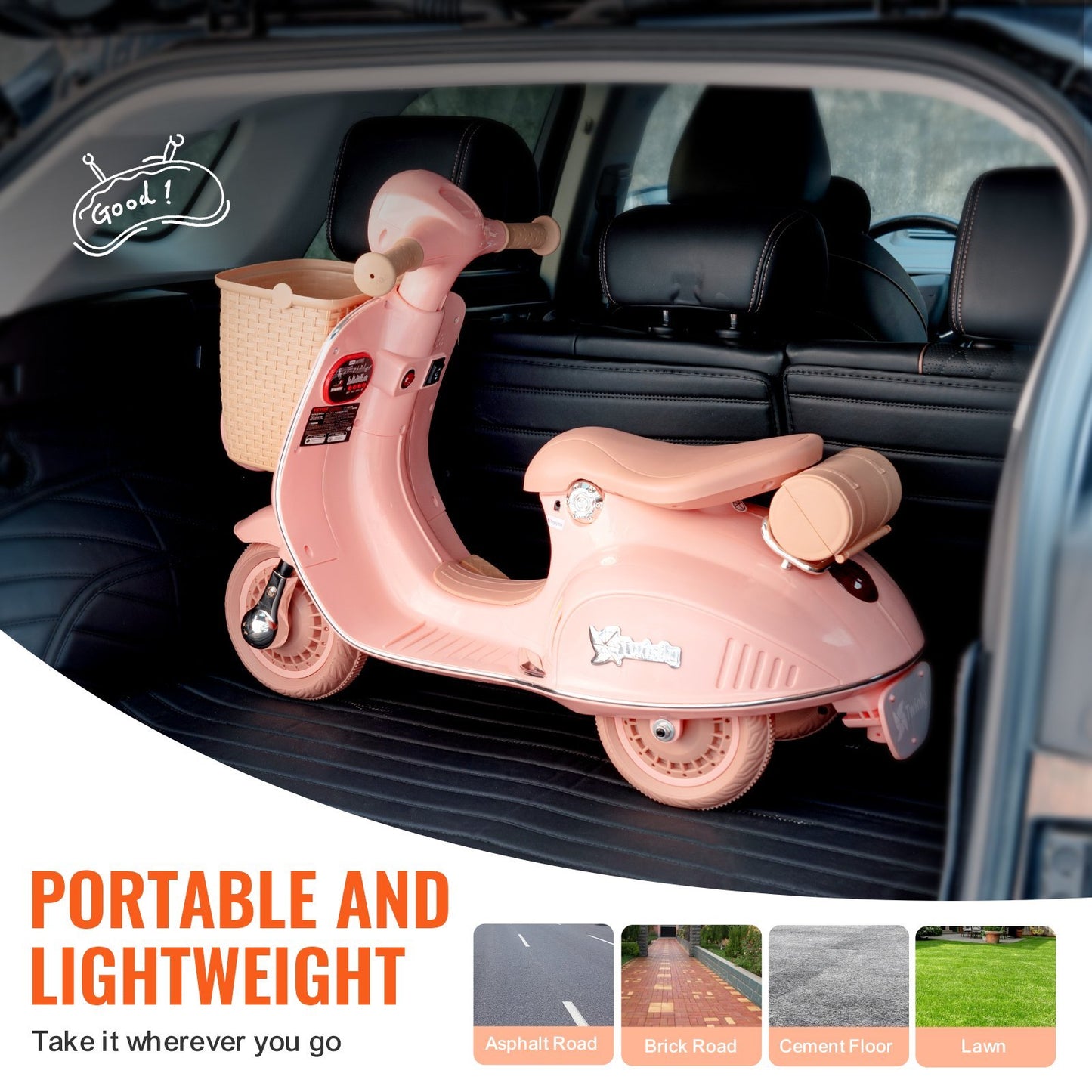 Kids Ride On Motorcycle 6V Electric Motor Trike With LED For Kids Aged 3