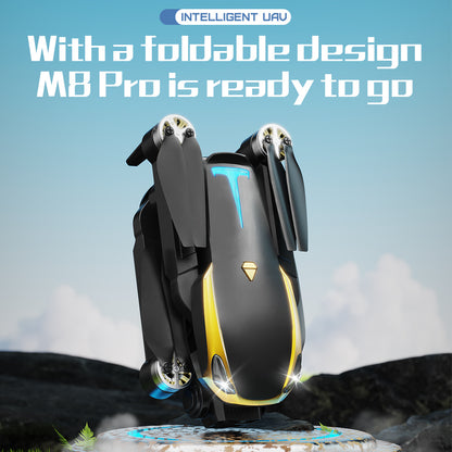 M8 PRO Drone Toys With 2 Batteries, HD Camera, Brushless Motor, FPV Live Video Quadcopter, Intelligent Obstacle Avoidance, Optical Flow Positioning Accurate Hover Shooting, 360 Degree Rolling, Gifts