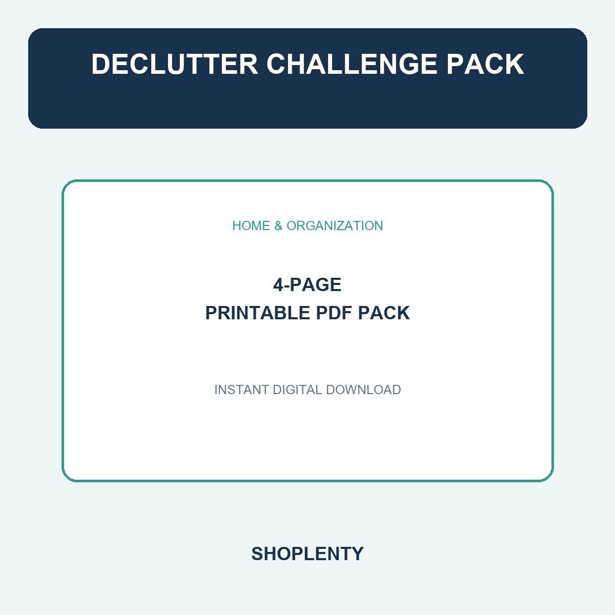 Declutter Challenge Pack Printable PDF Pack