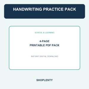 Handwriting Practice Pack Printable PDF Pack