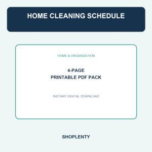 Home Cleaning Schedule Printable PDF Pack
