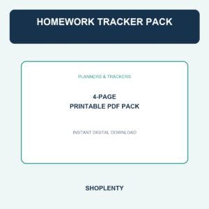 Homework Tracker Pack Printable PDF Pack