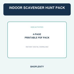 Indoor Scavenger Hunt Pack Printable PDF Pack