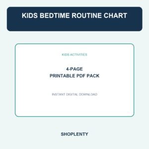 Kids Bedtime Routine Chart Printable PDF Pack