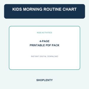 Kids Morning Routine Chart Printable PDF Pack