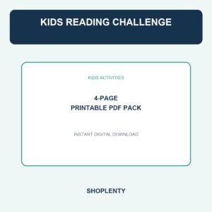 Kids Reading Challenge Printable PDF Pack