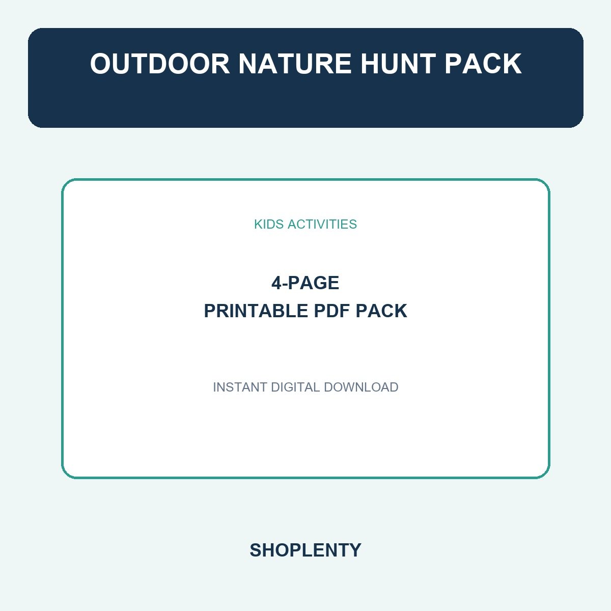Outdoor Nature Hunt Pack Printable PDF Pack