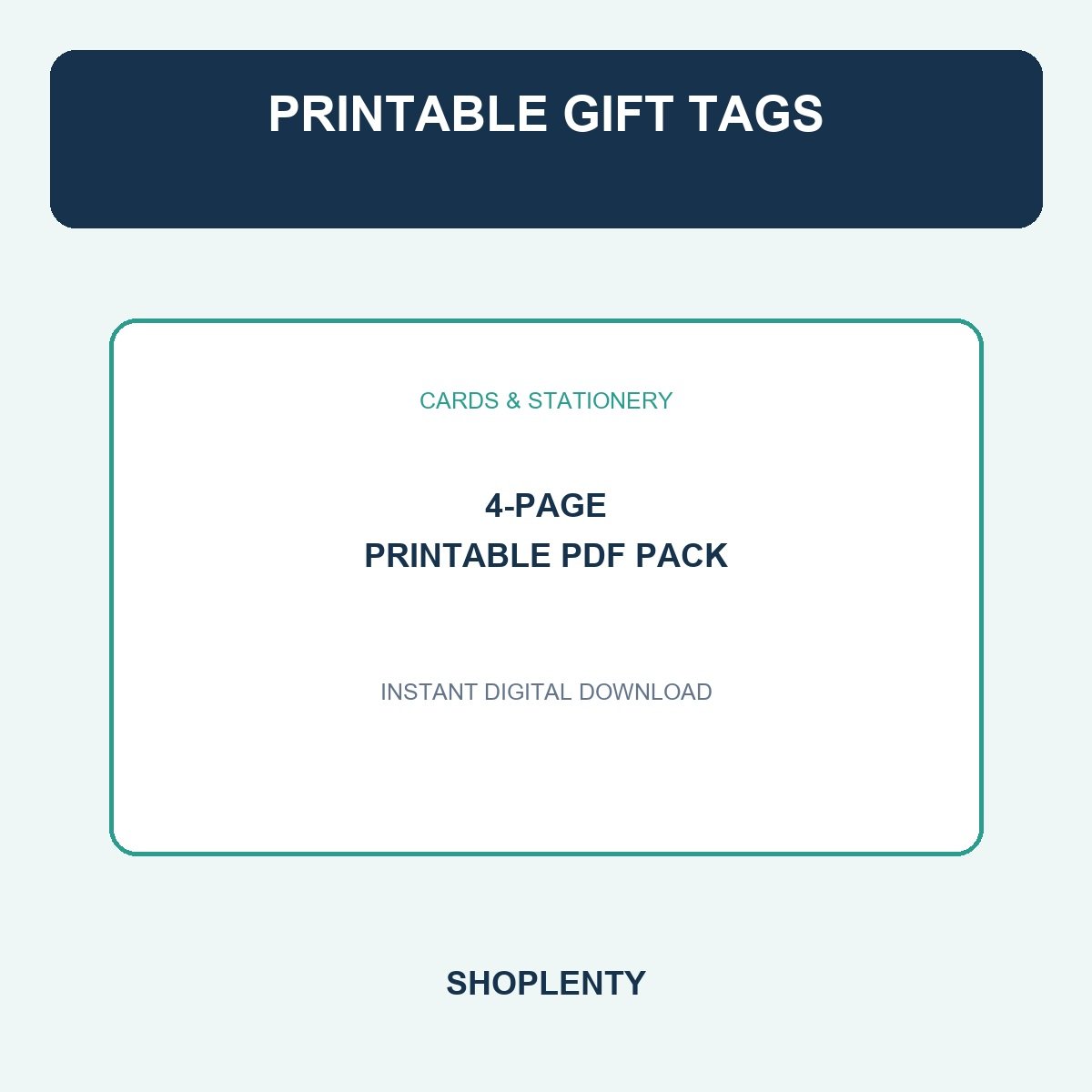 Printable Gift Tags Printable PDF Pack