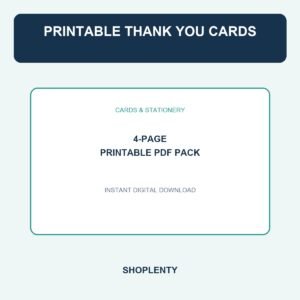 Printable Thank You Cards Printable PDF Pack