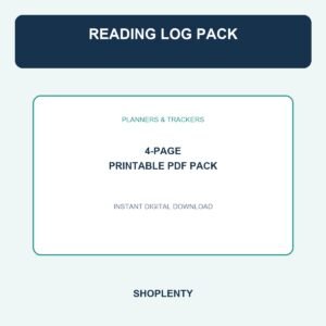 Reading Log Pack Printable PDF Pack