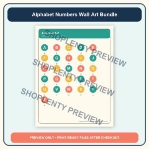 Alphabet Numbers Wall Art Bundle watermarked product preview 1