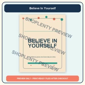 Believe In Yourself Printable Wall Art Bundle watermarked product preview 1