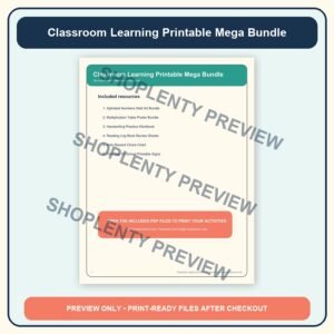 Classroom Learning Printable Mega Bundle watermarked product preview 1