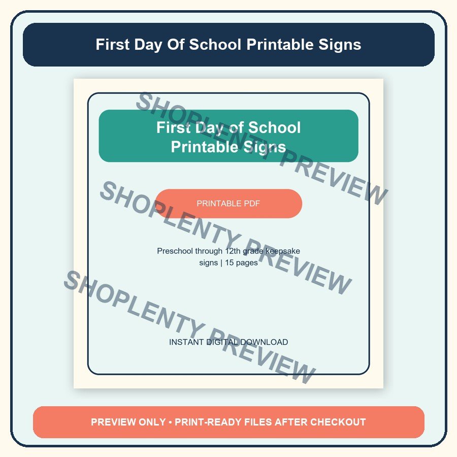 First Day Of School Printable Signs watermarked product preview 4