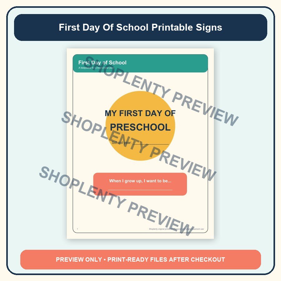 First Day Of School Printable Signs watermarked product preview 1
