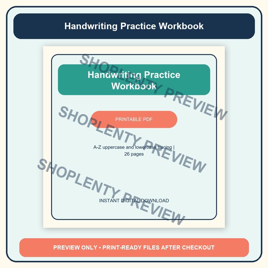 Handwriting Practice Workbook watermarked product preview 4