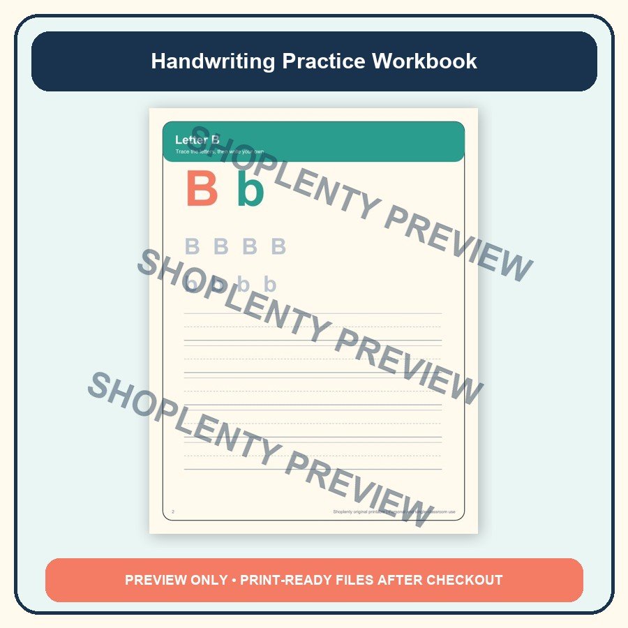 Handwriting Practice Workbook watermarked product preview 2
