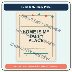 Home Is My Happy Place Printable Wall Art Bundle watermarked product preview 1