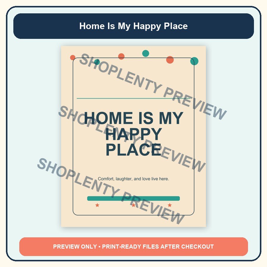 Home Is My Happy Place Printable Wall Art Bundle watermarked product preview 1