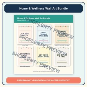 Home & Wellness Wall Art Bundle watermarked product preview 1