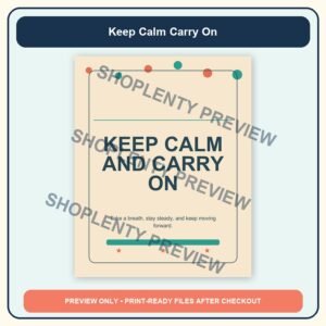 Keep Calm Carry On Printable Wall Art Bundle watermarked product preview 1