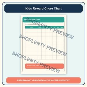 Kids Reward Chore Chart watermarked product preview 1