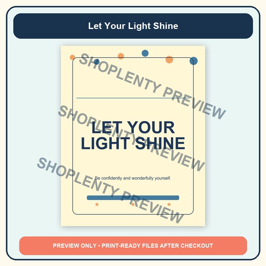 Let Your Light Shine Printable Wall Art Bundle watermarked product preview 1