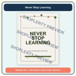 Never Stop Learning Printable Wall Art Bundle watermarked product preview 1