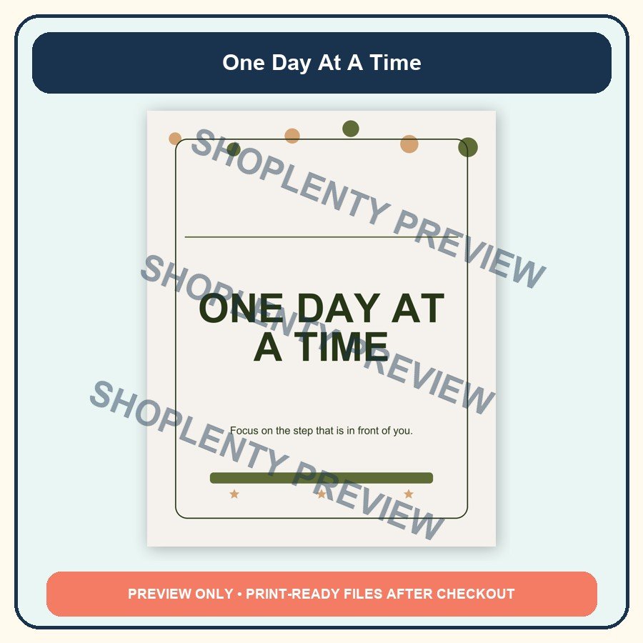 One Day At A Time Printable Wall Art Bundle watermarked product preview 1