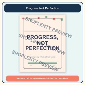 Progress Not Perfection Printable Wall Art Bundle watermarked product preview 1