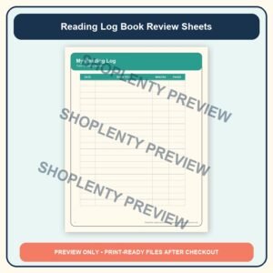 Reading Log Book Review Sheets watermarked product preview 1