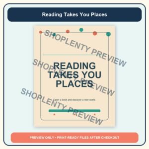Reading Takes You Places Printable Wall Art Bundle watermarked product preview 1