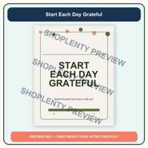 Start Each Day Grateful Printable Wall Art Bundle watermarked product preview 1