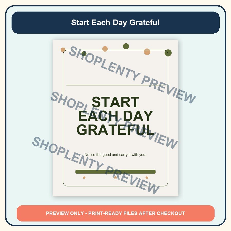 Start Each Day Grateful Printable Wall Art Bundle watermarked product preview 1