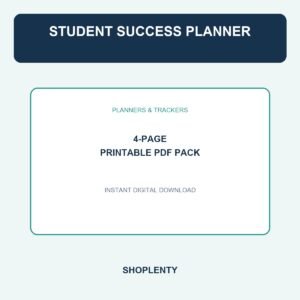 Student Success Planner Printable PDF Pack