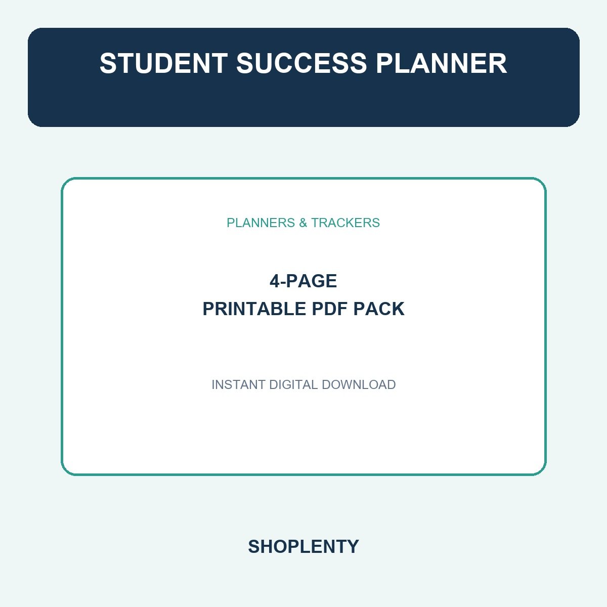 Student Success Planner Printable PDF Pack