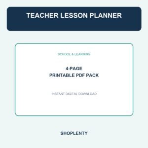 Teacher Lesson Planner Printable PDF Pack