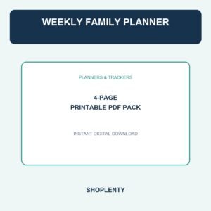 Weekly Family Planner Printable PDF Pack